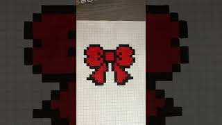 🎀Cute bow pixel Art pixel pixelart pixelartideas [upl. by Areit]