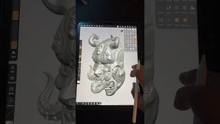 Freestyle sculpting on M2 Ipad pro in Nomad Sculpt Palm rejection glove [upl. by Ykcin251]