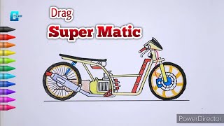 CARA MENGGAMBAR MOTOR DRAG MATIC [upl. by Lucey]