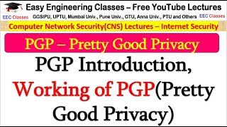 PGP in Hindi  Introduction Working of PGPPretty Good Privacy  CNS Lectures [upl. by Kip]