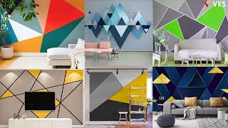 Geometric Wall Paint Design  3D Wall Painting Design ideas  Modern Geometric Accent Wall Paint [upl. by Kelson]