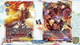 DIGIMON TCG Local match 🇲🇽 ShineGreymon Red vs Megidramon RedPurple  THE NEST [upl. by Treat]