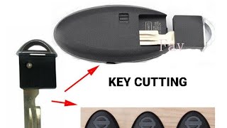 Nissan Smart Key Remote Emergency Lost Key Cutting by dolphin xp005l [upl. by Einnos]