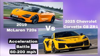 2025 Corvette C8 ZR1 Vs McLaren 720s 60200 mph Acceleration [upl. by Cahra]