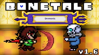 BONETALE v16  Demonic as Sans on Medium Mode [upl. by Lliw]