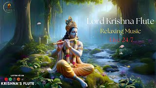 Lord Krishna Flute  Relaxing Music Live 247 [upl. by Nosoj]