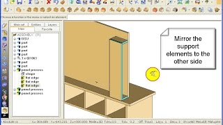 TopSolid Wood tutorial  TV Cabinet 106 Mirror support parts [upl. by Isbel]