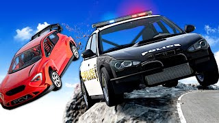 POLICE CHASE ON MOUNTAIN SIDE BeamNG [upl. by Randene67]