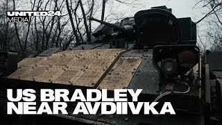 US Bradley IFV Hunting Russian Troops near Avdiivka [upl. by Ibrik]