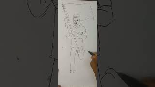 Flag holding man part2 youtubeshorts art sajibhossainraju artofartistbd [upl. by Elegna]