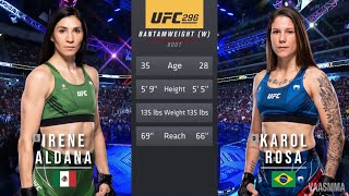 IRENE ALDANA VS KAROL EROSA FULL FIGHT UFC 296 [upl. by Zacks805]