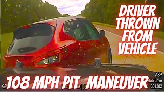 Driver thrown from vehicle after 108 MPH PIT Maneuver dashcam carcrash idıotsincars PART 1225 [upl. by Dietsche675]