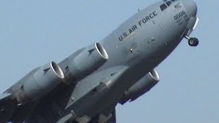 Boeing C17A Globemaster Display with Max Climb Rate Take Off Short Landing amp Reverse Thrust Demo [upl. by Naved625]