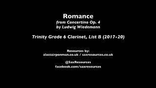 Romance from Concertino op 4 by Ludwig Wiedemann Trinity Grade 6 Clarinet [upl. by Pengelly205]