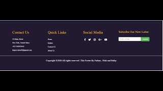 Responsive Footer only in Bootstrap 5  Responsive Footer with no CSS  Awesome Footer in Bootstrap5 [upl. by Maisel]