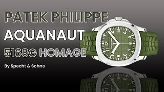 Specht And Sohne Modern Green  Patek Philippe Aquanaut 5168G Homage [upl. by Enerod]