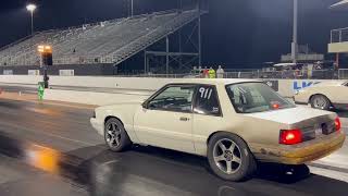 Twin Turbo 1993 Mustang goes 56  124 MPH [upl. by Naimerej]