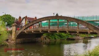 Evesham Abbey Bridge construction and demolition time lapse [upl. by Imim321]