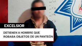 Cae sujeto que robaba crucifijos de panteón municipal [upl. by Ayin739]