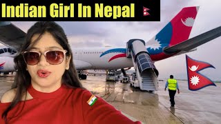 Indian girl in Nepal ✈️ Delhi to Kathmandu Journey In Nepal Airlines Airbus 330  Luxury Flight [upl. by Audre]