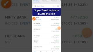 how to use supertrend indicator in zerodha kite shorts short [upl. by Ecirtaeb875]