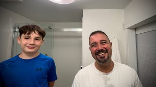 Father Son Shave Before the NeverAlone Event in Michigan [upl. by Gnolb]