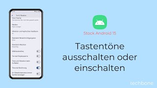 Tastentöne ausschalten oder einschalten Android 15 [upl. by Jeniece]