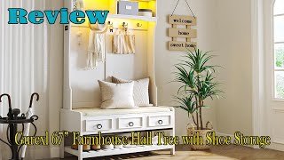 Gurexl 67” Farmhouse Hall Tree with Shoe Storage Review  Is it Quality [upl. by Eneleahs]