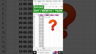 DayMonthYear from Date 📅💯🔥 exceltips exceltricks exceltutorial excelsolutions exceleducation [upl. by Tiffa]