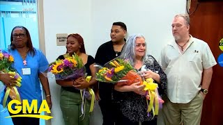 Woman abandoned as a baby reunites with nurse who found her l GMA [upl. by Adyahs]