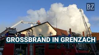 Gasthaus Löwen in Grenzach steht in Flammen [upl. by Hoyt]