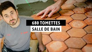 CHALLENGE  POSER 680 TOMETTES DANS LA SALLE DE BAIN  Vlog Renovation EP43 [upl. by Dnomal]