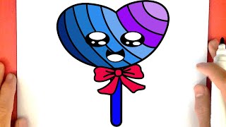 HOW TO DRAW A CUTE LOLLIPOP [upl. by Ihsoyim]