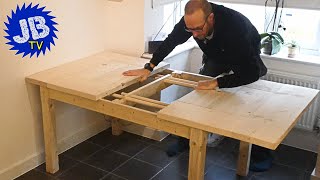 BEST HOMEMADE TABLE  How to make your own Extending Dining Table  DIY [upl. by Aissenav]