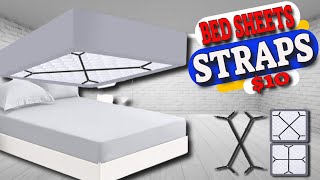 How to keep your bed sheets in place with the Fitted Bed Sheet Straps Review [upl. by Esilehc]