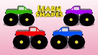 Build A Monster Truck with Shapes For Children [upl. by Hew]