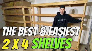 How to build 2x4 storage shelf shelves shelving garage basement EASY DIY do it yourself wood ideas [upl. by Jeraldine]