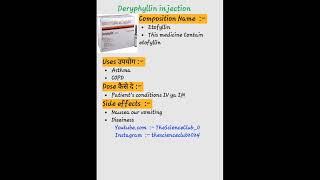 Deryphyllin injection kaise use karte hai or kon si bimari me kam aati hai shortvideo post post [upl. by Lattimer]