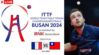 LIVE  FRANCE vs CHINESE TAIPEI  ITTF World Team Table Tennis Championships Finals Busan 2024 [upl. by Noella68]