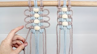 Larks Head Knot Pattern with Beads  EASY Macrame Tutorial [upl. by Amand171]