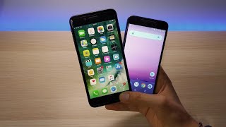 iOS 11 vs Android Oreo 80 [upl. by Esinehc]