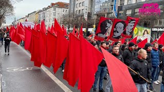 Jugend voran zur Einheit Jugend voran zum Kampf roter JugendblockLuxemburgLiebknechtDemo 2023 [upl. by Nikolaus623]