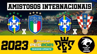 LIGA MASTER 104  Amistosos contra Itália e Croácia PES 2021 [upl. by Nnaeirb560]