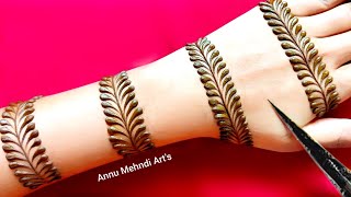 New Stylish Back hand Mehndi Design  Simple Full hand Mehndi Design  Aasan Mehandi ka Design [upl. by Vevina]