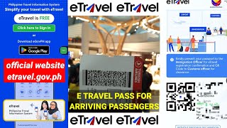 E TRAVEL PASS ARRIVAL REGISTRATION  etravelgovph Tutorial [upl. by Salomo]