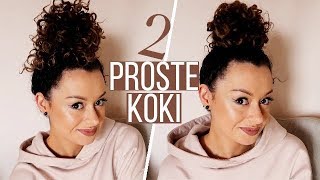 2 PROSTE KOKI na kręconych włosach KROK PO KROKU  Curly Madeleine [upl. by Ahsiela20]