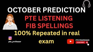 PTE Spellings Test  Most Repeated  October Prediction  Can You Write All Words Correctly [upl. by Longo]