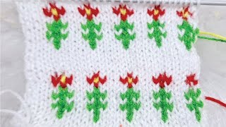 Easy Flower Knitting or Sweater design or pattern for Beginners  happywoolknit [upl. by Goren]