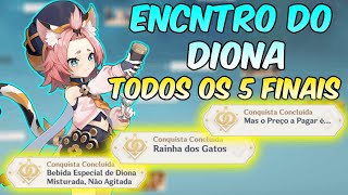 Evento de Encontros Diona todos os finais  Conquistas  GENSHIN IMPACT [upl. by Ginevra]