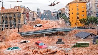 Mass Evacuation in Spain City washed away after severe flooding in Valencia bridge collapsed [upl. by Anayaran885]